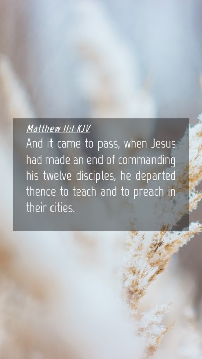 Picture 04 - Matthew 11:1 KJV Mobile Phone Wallpaper - And it came to pass, when Jesus had made an end - Mobile Bible Verse Wallpaper