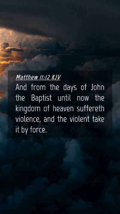 Picture 04 - Matthew 11:12 KJV Mobile Phone Wallpaper - And from the days of John the Baptist until now - Mobile Bible Verse Wallpaper