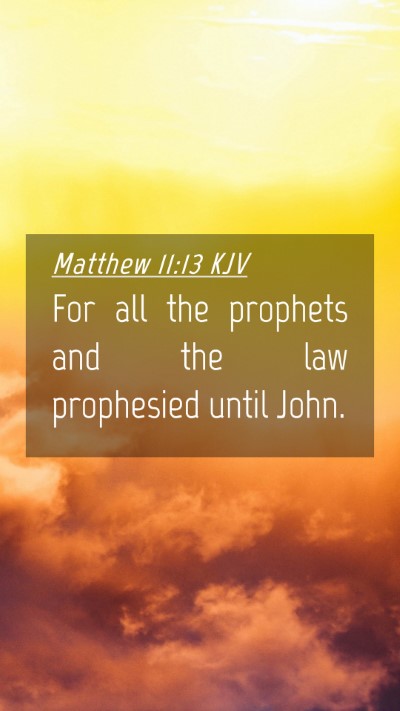 Picture 04 - Matthew 11:13 KJV Mobile Phone Wallpaper - For all the prophets and the law prophesied until - Mobile Bible Verse Wallpaper