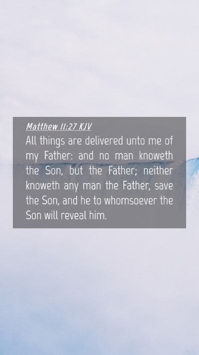 Picture 04 - Matthew 11:27 KJV Mobile Phone Wallpaper - All things are delivered unto me of my Father: - Mobile Bible Verse Wallpaper