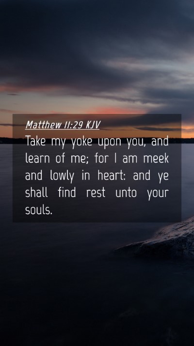Picture 04 - Matthew 11:29 KJV Mobile Phone Wallpaper - Take my yoke upon you, and learn of me; for I am - Mobile Bible Verse Wallpaper