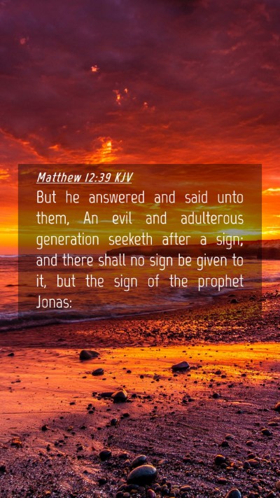 Picture 04 - Matthew 12:39 KJV Mobile Phone Wallpaper - But he answered and said unto them, An evil and - Mobile Bible Verse Wallpaper
