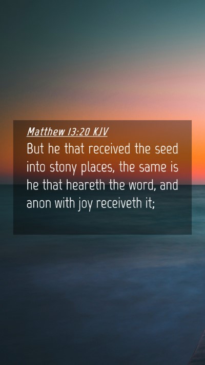 Picture 04 - Matthew 13:20 KJV Mobile Phone Wallpaper - But he that received the seed into stony places, - Mobile Bible Verse Wallpaper