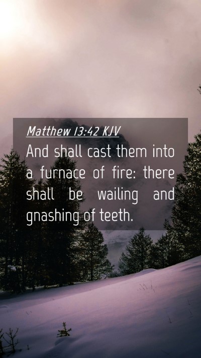 Picture 04 - Matthew 13:42 KJV Mobile Phone Wallpaper - And shall cast them into a furnace of fire: there - Mobile Bible Verse Wallpaper