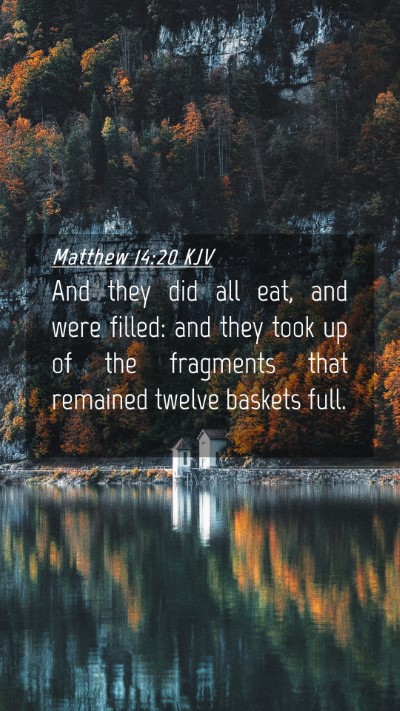 Picture 04 - Matthew 14:20 KJV Mobile Phone Wallpaper - And they did all eat, and were filled: and they - Mobile Bible Verse Wallpaper