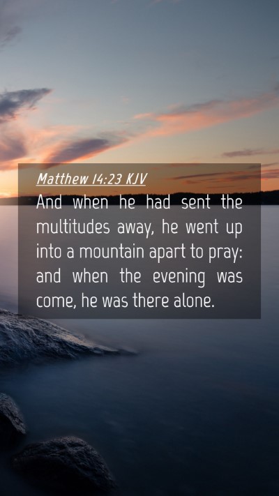 Picture 04 - Matthew 14:23 KJV Mobile Phone Wallpaper - And when he had sent the multitudes away, he went - Mobile Bible Verse Wallpaper