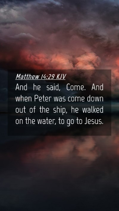 Picture 04 - Matthew 14:29 KJV Mobile Phone Wallpaper - And he said, Come. And when Peter was come down - Mobile Bible Verse Wallpaper