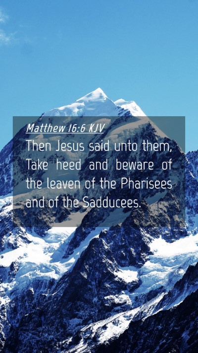 Picture 04 - Matthew 16:6 KJV Mobile Phone Wallpaper - Then Jesus said unto them, Take heed and beware - Mobile Bible Verse Wallpaper