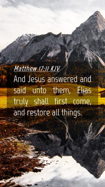 Picture 04 - Matthew 17:11 KJV Mobile Phone Wallpaper - And Jesus answered and said unto them, Elias - Mobile Bible Verse Wallpaper