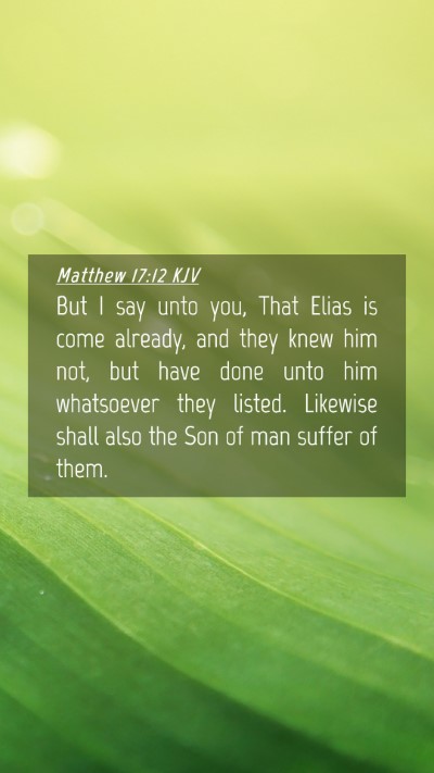 Picture 04 - Matthew 17:12 KJV Mobile Phone Wallpaper - But I say unto you, That Elias is come already, - Mobile Bible Verse Wallpaper