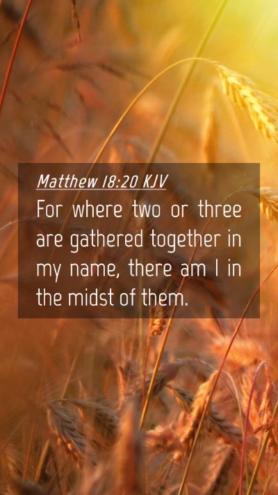 Picture 04 - Matthew 18:20 KJV Mobile Phone Wallpaper - For where two or three are gathered together in - Mobile Bible Verse Wallpaper
