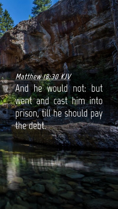 Picture 04 - Matthew 18:30 KJV Mobile Phone Wallpaper - And he would not: but went and cast him into - Mobile Bible Verse Wallpaper