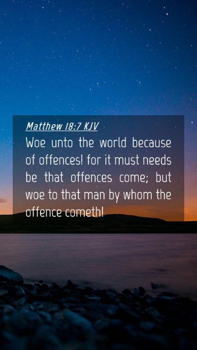 Picture 04 - Matthew 18:7 KJV Mobile Phone Wallpaper - Woe unto the world because of offences! for it - Mobile Bible Verse Wallpaper
