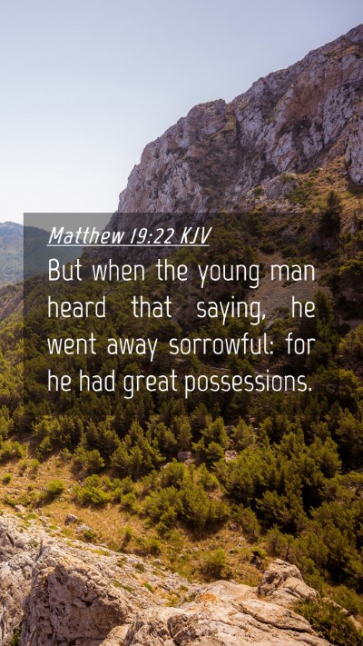 Picture 04 - Matthew 19:22 KJV Mobile Phone Wallpaper - But when the young man heard that saying, he went - Mobile Bible Verse Wallpaper