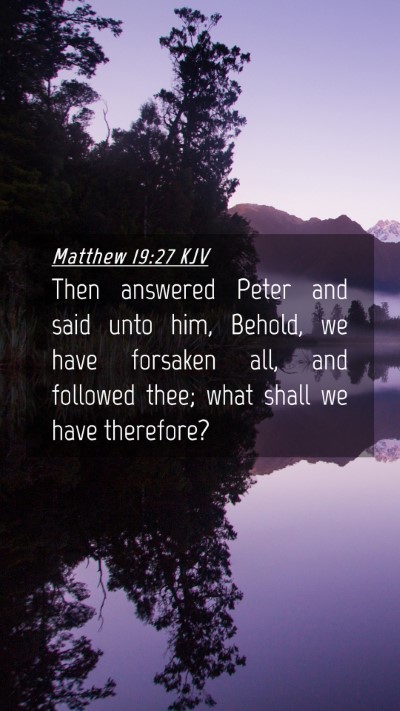 Picture 04 - Matthew 19:27 KJV Mobile Phone Wallpaper - Then answered Peter and said unto him, Behold, we - Mobile Bible Verse Wallpaper