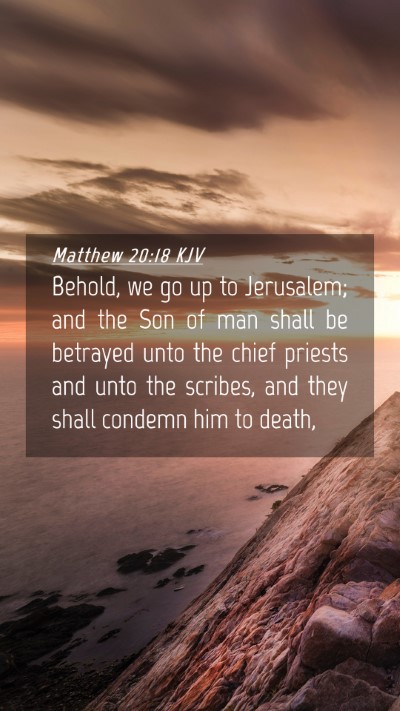 Picture 04 - Matthew 20:18 KJV Mobile Phone Wallpaper - Behold, we go up to Jerusalem; and the Son of man - Mobile Bible Verse Wallpaper