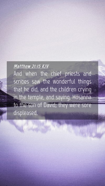 Picture 04 - Matthew 21:15 KJV Mobile Phone Wallpaper - And when the chief priests and scribes saw the - Mobile Bible Verse Wallpaper