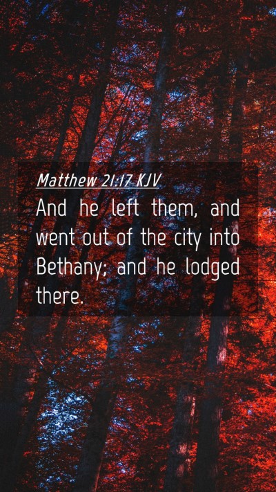 Picture 04 - Matthew 21:17 KJV Mobile Phone Wallpaper - And he left them, and went out of the city into - Mobile Bible Verse Wallpaper