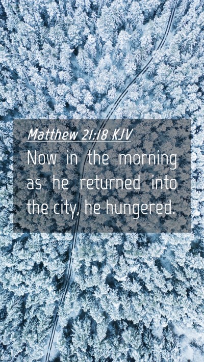Picture 04 - Matthew 21:18 KJV Mobile Phone Wallpaper - Now in the morning as he returned into the city, - Mobile Bible Verse Wallpaper