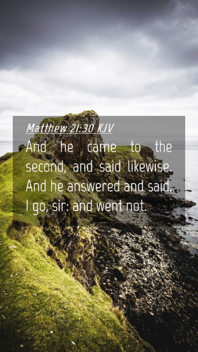 Picture 04 - Matthew 21:30 KJV Mobile Phone Wallpaper - And he came to the second, and said likewise. And - Mobile Bible Verse Wallpaper