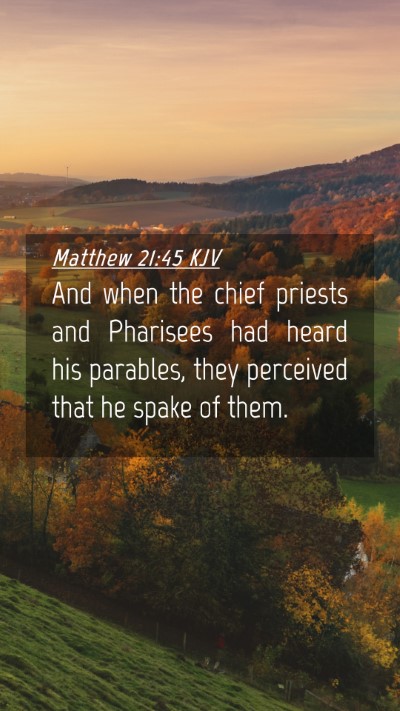 Picture 04 - Matthew 21:45 KJV Mobile Phone Wallpaper - And when the chief priests and Pharisees had - Mobile Bible Verse Wallpaper