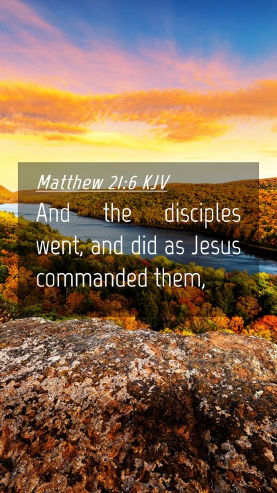 Picture 04 - Matthew 21:6 KJV Mobile Phone Wallpaper - And the disciples went, and did as Jesus - Mobile Bible Verse Wallpaper