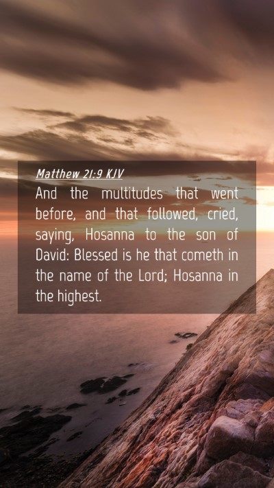 Picture 04 - Matthew 21:9 KJV Mobile Phone Wallpaper - And the multitudes that went before, and that - Mobile Bible Verse Wallpaper