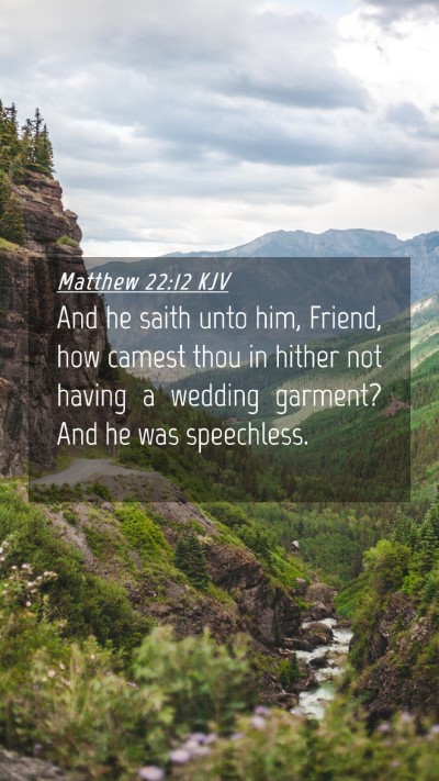 Picture 04 - Matthew 22:12 KJV Mobile Phone Wallpaper - And he saith unto him, Friend, how camest thou in - Mobile Bible Verse Wallpaper