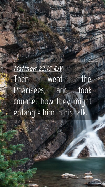 Picture 04 - Matthew 22:15 KJV Mobile Phone Wallpaper - Then went the Pharisees, and took counsel how - Mobile Bible Verse Wallpaper