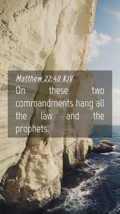 Picture 04 - Matthew 22:40 KJV Mobile Phone Wallpaper - On these two commandments hang all the law and - Mobile Bible Verse Wallpaper