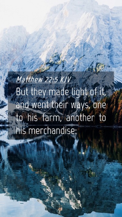 Picture 04 - Matthew 22:5 KJV Mobile Phone Wallpaper - But they made light of it, and went their ways, - Mobile Bible Verse Wallpaper