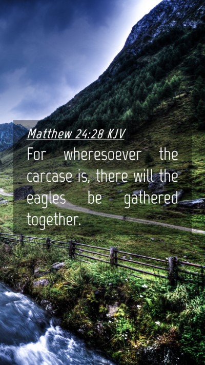 Picture 04 - Matthew 24:28 KJV Mobile Phone Wallpaper - For wheresoever the carcase is, there will the - Mobile Bible Verse Wallpaper