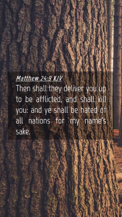 Picture 04 - Matthew 24:9 KJV Mobile Phone Wallpaper - Then shall they deliver you up to be afflicted, - Mobile Bible Verse Wallpaper