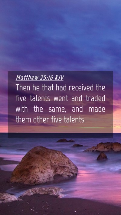 Picture 04 - Matthew 25:16 KJV Mobile Phone Wallpaper - Then he that had received the five talents went - Mobile Bible Verse Wallpaper