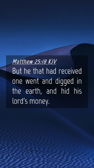 Picture 04 - Matthew 25:18 KJV Mobile Phone Wallpaper - But he that had received one went and digged in - Mobile Bible Verse Wallpaper