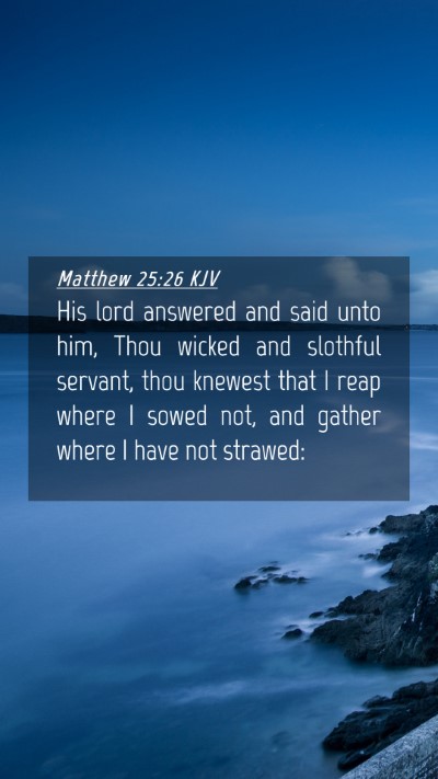 Picture 04 - Matthew 25:26 KJV Mobile Phone Wallpaper - His lord answered and said unto him, Thou wicked - Mobile Bible Verse Wallpaper