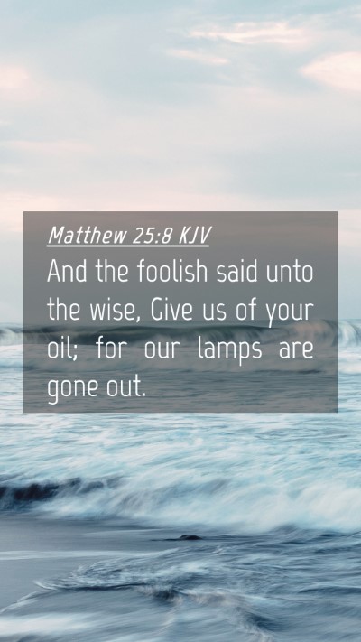 Picture 04 - Matthew 25:8 KJV Mobile Phone Wallpaper - And the foolish said unto the wise, Give us of - Mobile Bible Verse Wallpaper