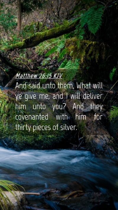 Picture 04 - Matthew 26:15 KJV Mobile Phone Wallpaper - And said unto them, What will ye give me, and I - Mobile Bible Verse Wallpaper