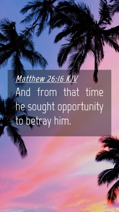 Picture 04 - Matthew 26:16 KJV Mobile Phone Wallpaper - And from that time he sought opportunity to - Mobile Bible Verse Wallpaper