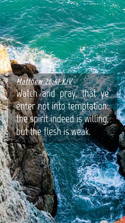 Picture 04 - Matthew 26:41 KJV Mobile Phone Wallpaper - Watch and pray, that ye enter not into - Mobile Bible Verse Wallpaper