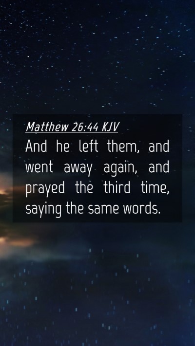 Picture 04 - Matthew 26:44 KJV Mobile Phone Wallpaper - And he left them, and went away again, and prayed - Mobile Bible Verse Wallpaper