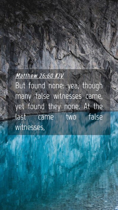 Picture 04 - Matthew 26:60 KJV Mobile Phone Wallpaper - But found none: yea, though many false witnesses - Mobile Bible Verse Wallpaper