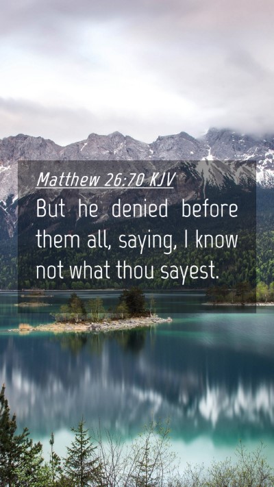 Picture 04 - Matthew 26:70 KJV Mobile Phone Wallpaper - But he denied before them all, saying, I know not - Mobile Bible Verse Wallpaper