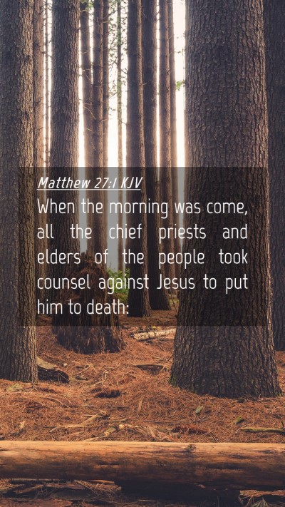 Picture 04 - Matthew 27:1 KJV Mobile Phone Wallpaper - When the morning was come, all the chief priests - Mobile Bible Verse Wallpaper