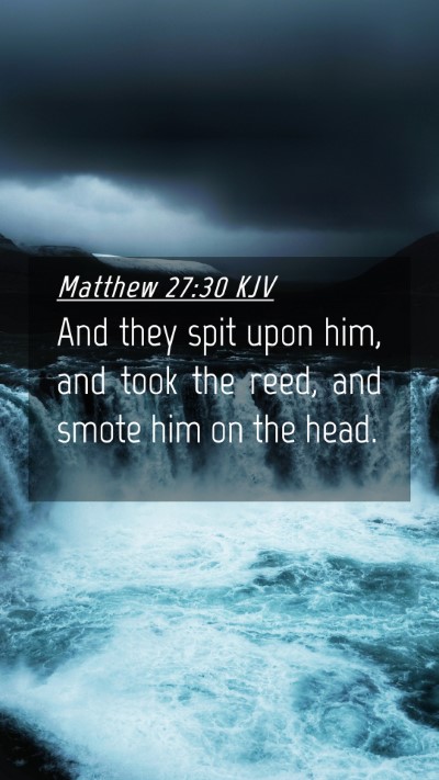 Picture 04 - Matthew 27:30 KJV Mobile Phone Wallpaper - And they spit upon him, and took the reed, and - Mobile Bible Verse Wallpaper