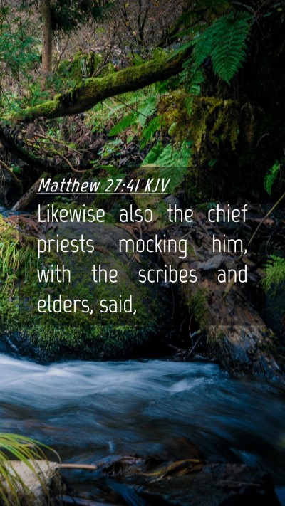 Picture 04 - Matthew 27:41 KJV Mobile Phone Wallpaper - Likewise also the chief priests mocking him, with - Mobile Bible Verse Wallpaper