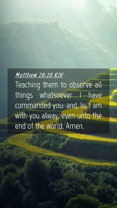 Picture 04 - Matthew 28:20 KJV Mobile Phone Wallpaper - Teaching them to observe all things whatsoever I - Mobile Bible Verse Wallpaper