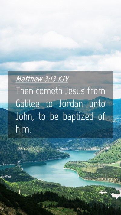 Picture 04 - Matthew 3:13 KJV Mobile Phone Wallpaper - Then cometh Jesus from Galilee to Jordan unto - Mobile Bible Verse Wallpaper