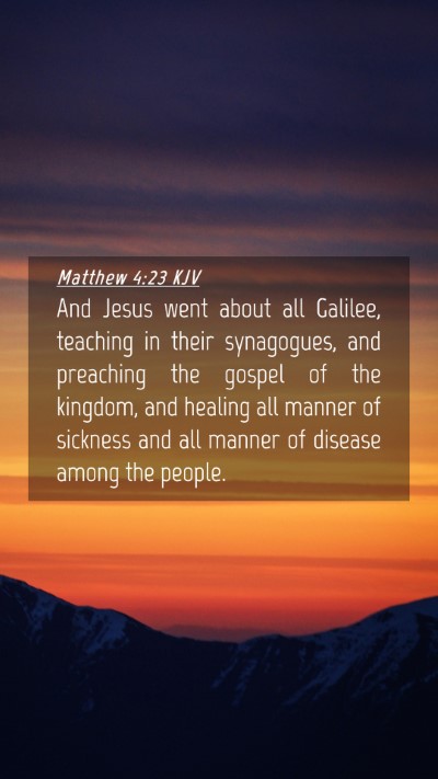Picture 04 - Matthew 4:23 KJV Mobile Phone Wallpaper - And Jesus went about all Galilee, teaching in - Mobile Bible Verse Wallpaper