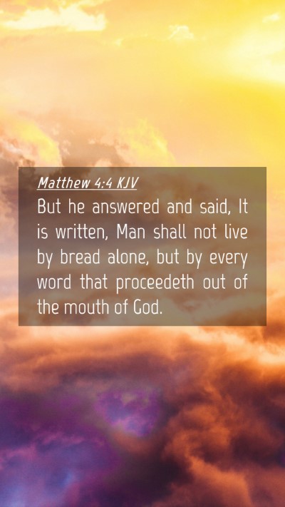 Picture 04 - Matthew 4:4 KJV Mobile Phone Wallpaper - But he answered and said, It is written, Man - Mobile Bible Verse Wallpaper